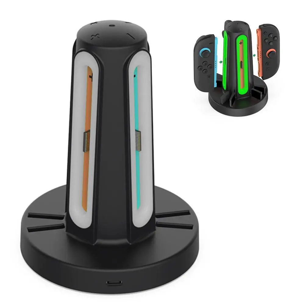 

For Switch2 4-in-1 Charging Dock For JoyCon Charger For Nintendo Switch2 Controllers Handle Charger Stand With Cable Management