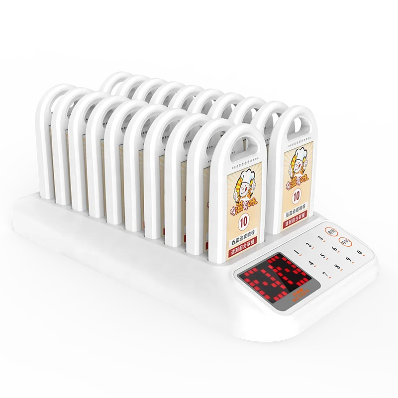 Benutzerdefinierte Warteschlange Programm Nummer Bestellen Restaurant Vibrierende Pager Summer Kellner Ruftaste Drahtloses Rufsystem