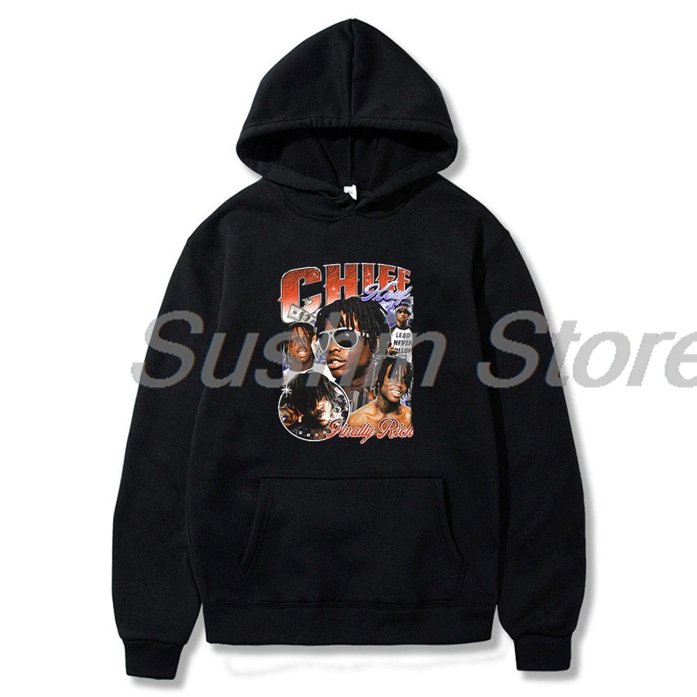 

Chief Keef Vintage Hoodie 2024 New Logo Long Sleeve Streetwear Women Men Hooded Sweatshirt Hip Hop Clothes