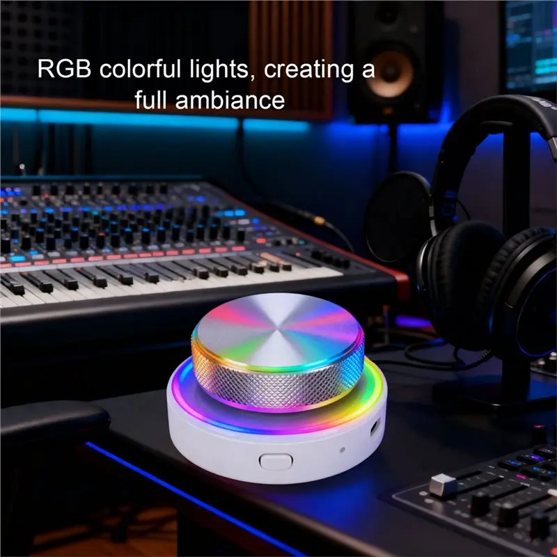A33T-Digital Audio Controller Customizable Knob BT 5.0 USB-C Connection Volume Control With RGB Light For Multimedia Devices