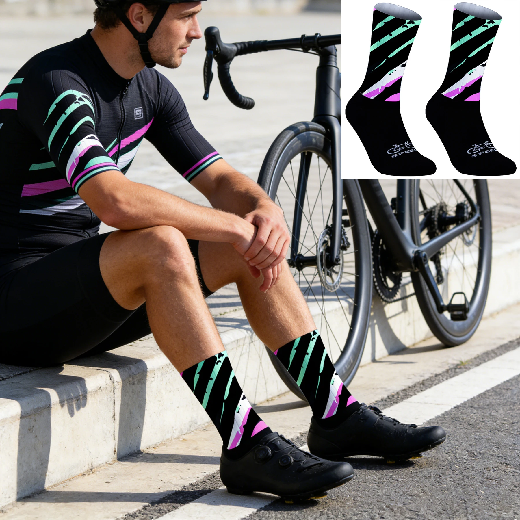 

Cycling Socks for Men And Women Breathable Ankle Length Sports Gym Cycling Socks Non Slip Moisture Wicking Cycling Ankle Socks