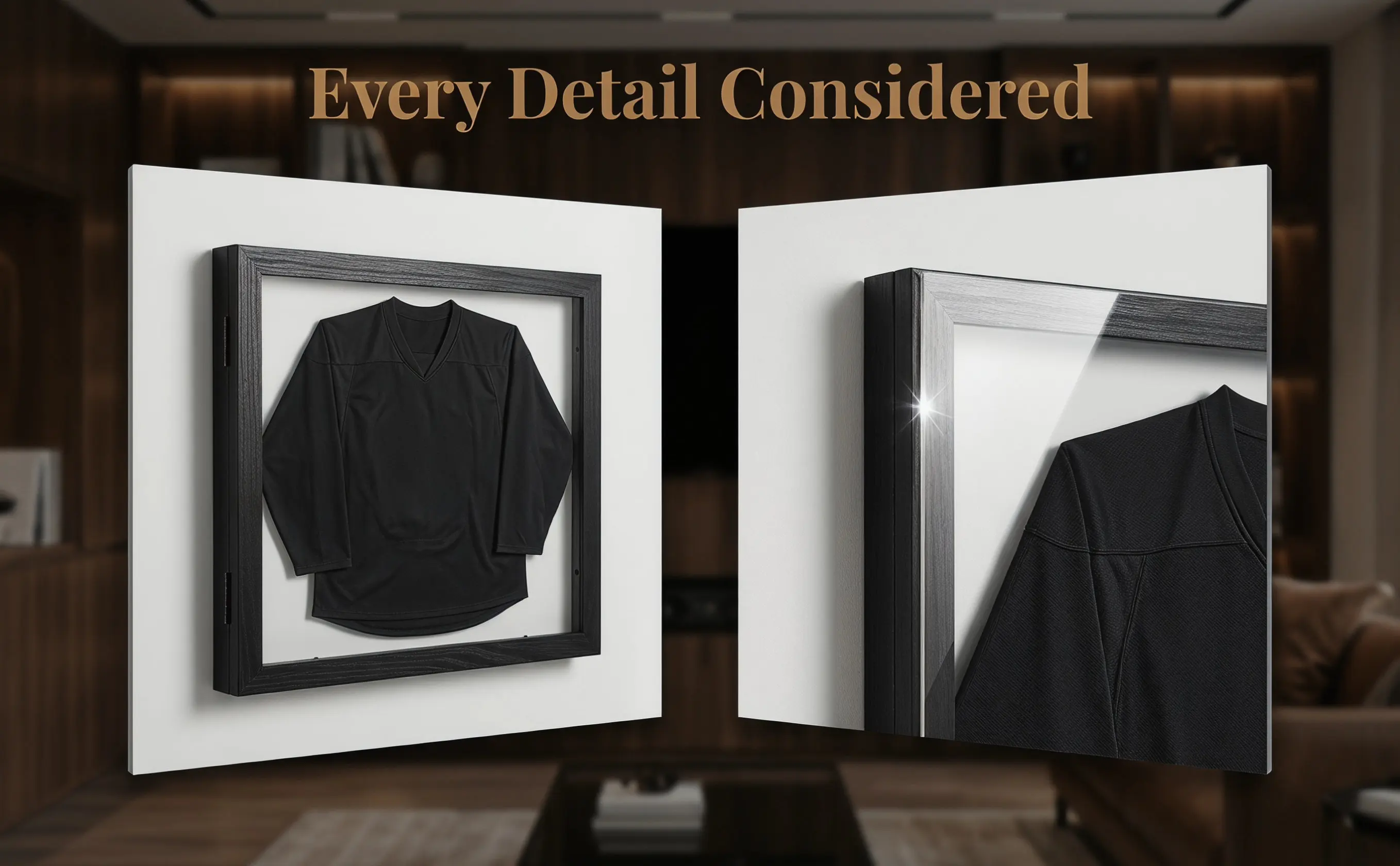 Wooden Sports Frame 14 X 11 Shirt Shadow Box Case for Basketball Football Baseball Memorabilia Collection