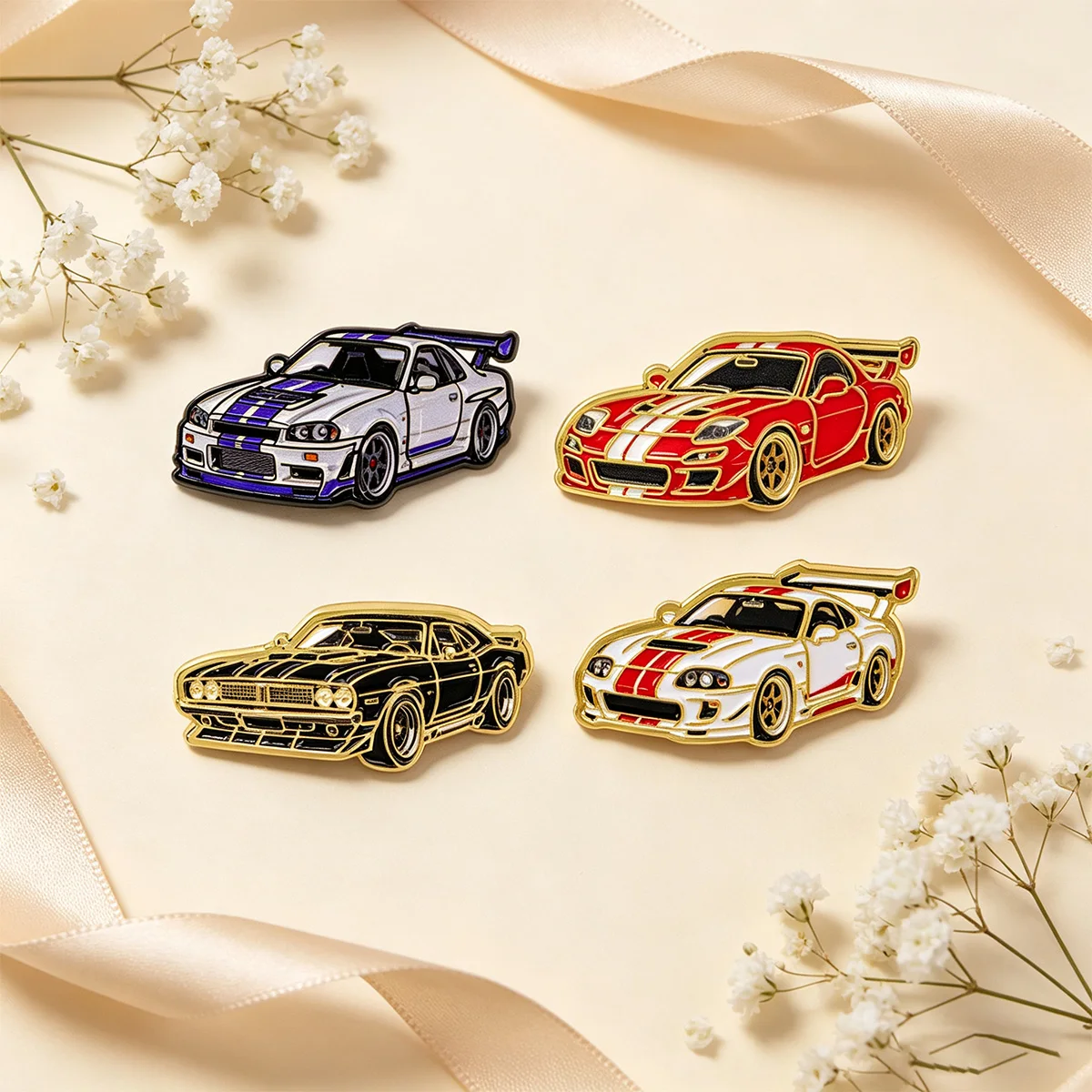 4pcs/set Racing Cars Brooch fo - огляд і ціна Men Accessories Gift Set