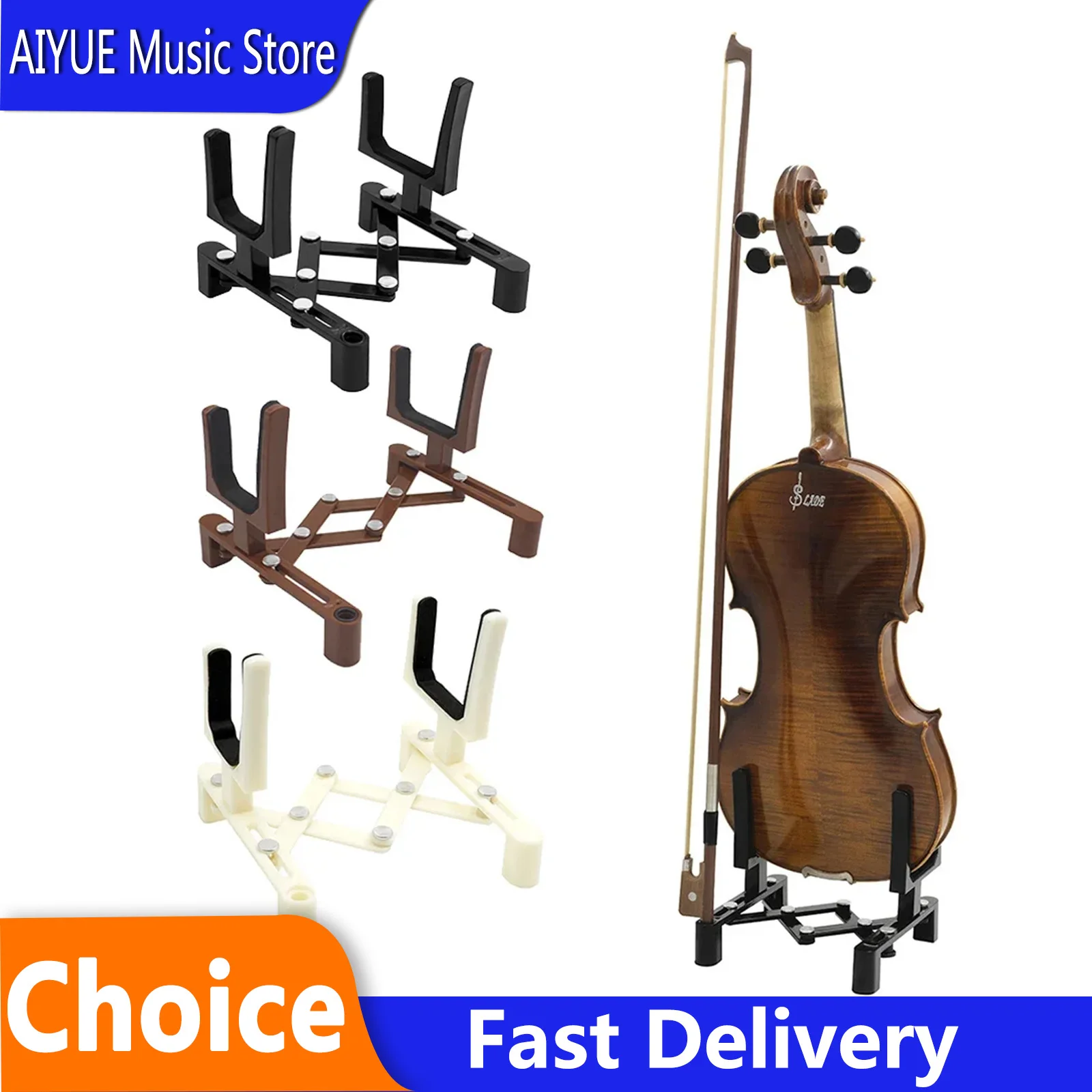  Violin Stand Holder Portable Retractable Adjustable Full Size Fiddle Bracket With Sponge Pad Stringed Instrument Parts
