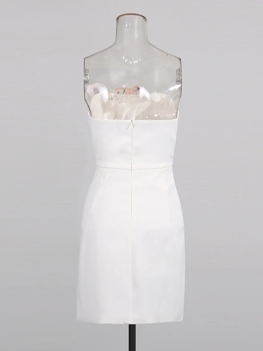 CHICEVER – robe brodée épissée pour femme, col carré, sans manches, amincissante, douce et élégante, mode d'été