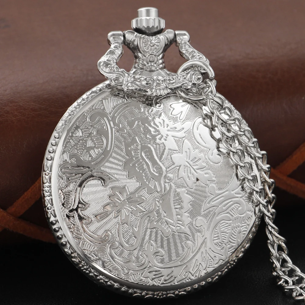 Old Age Silver Soviet Republic Party Emblem Quartz Pocket Watch Vintage Steam Punk Pendant Pendant for Men and Women Gift