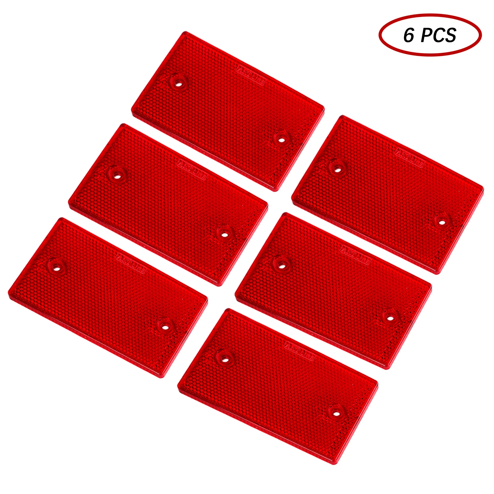 AOHEWEI 6 Pack Rear Reflector Rectangular Safety Reflector Screw In Cat Eye Reflector For Trailer Caravan Accessories