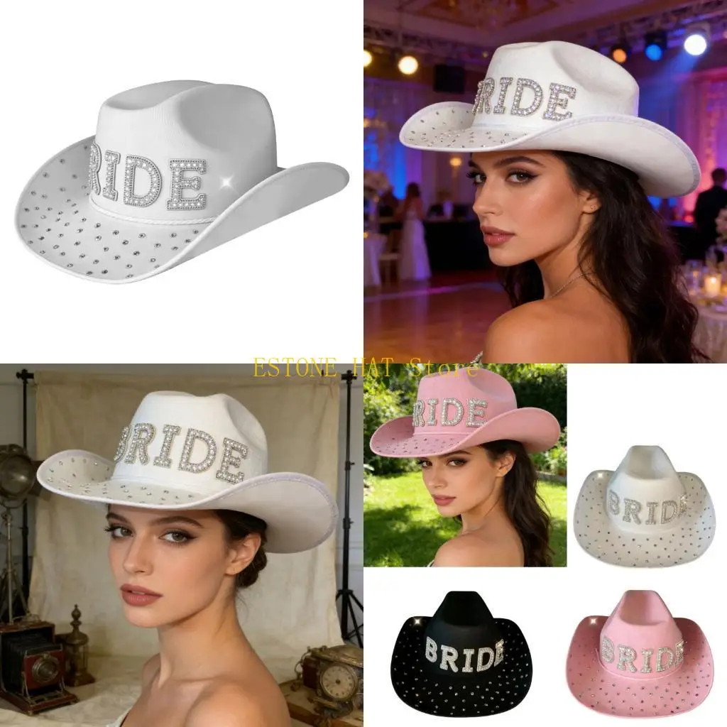 

49MF дружелюбная свадебная западная шляпа для защиты от солнца идеально подходит для вечеринок на открытом воздухе