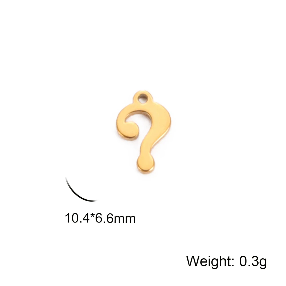 10pcs/ Lot Wholesale Question Mark Charms For Jewelry Making Stainless Steel Tiny Pendants Accessory Diy Necklace Craft Supplies