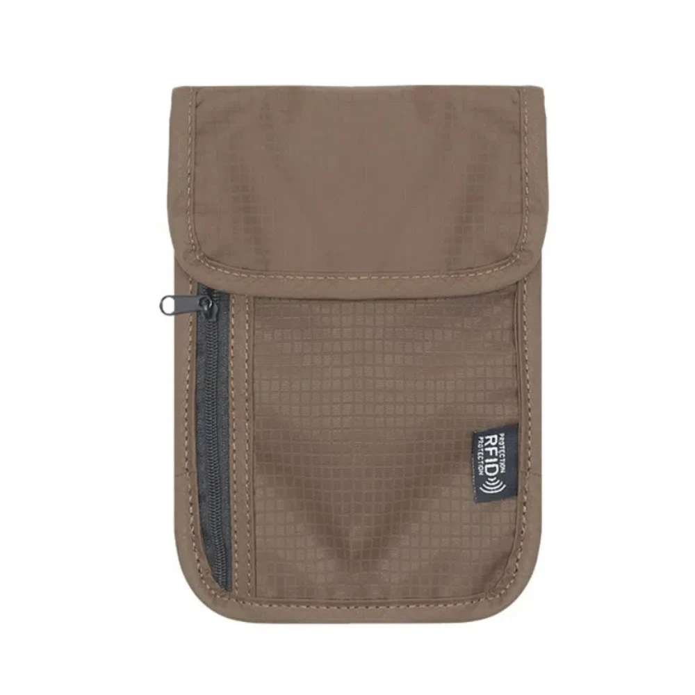 

Anti-Theft RFID Passport Bag Neck Hanging Multi-Pockets Neck Wallet Multifunction Rfid-Blocking Document Credit Case Travel