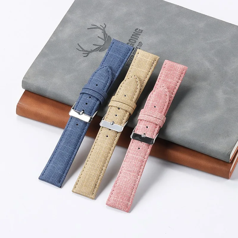 10/12/14/16/18/20/22mm Denim Nylon Watch Straps Canvas Soft Watchband Men Women Sport Universal Bracelets Vintage Wristband Belt