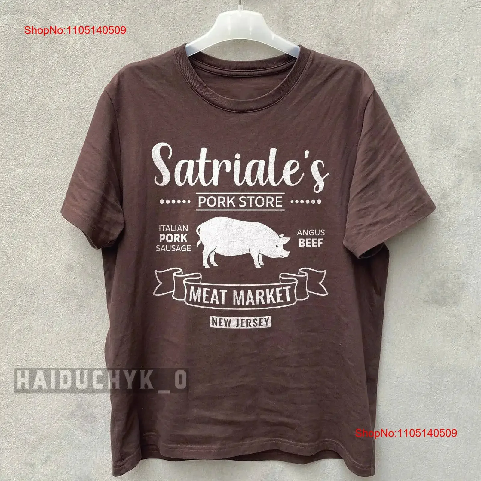 Satriale's لحم الخنزير مخزن Sopranos سوق اللحوم Russet تي شيرت حجم S 5XL خمر غسلها عادية مريحة للتنفس قليلا