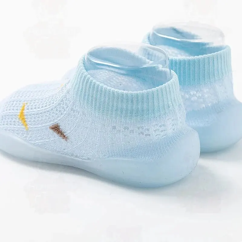 Children\'s Walking Shoes Baby Floor Shoes Baby Socks Shoes Non Slip Indoor Soft Sole Mesh Surface Thin Sandals One Foot Pedal