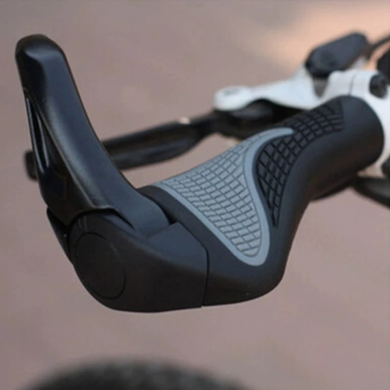 

1 Pair Bicycle Handlebar Grip Ergonomic Anti Skid Lock on Handle Cover Aluminum Alloy Rubber Grips Bike Accessories
