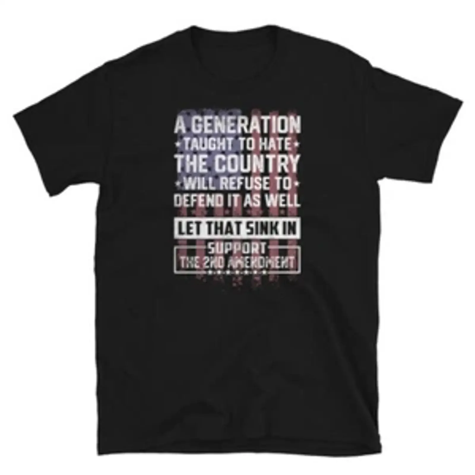 A Generation Taught to Hate the Country USA  T Shirt vintage Washed designer clothes Soft fashion Stretched Slightly