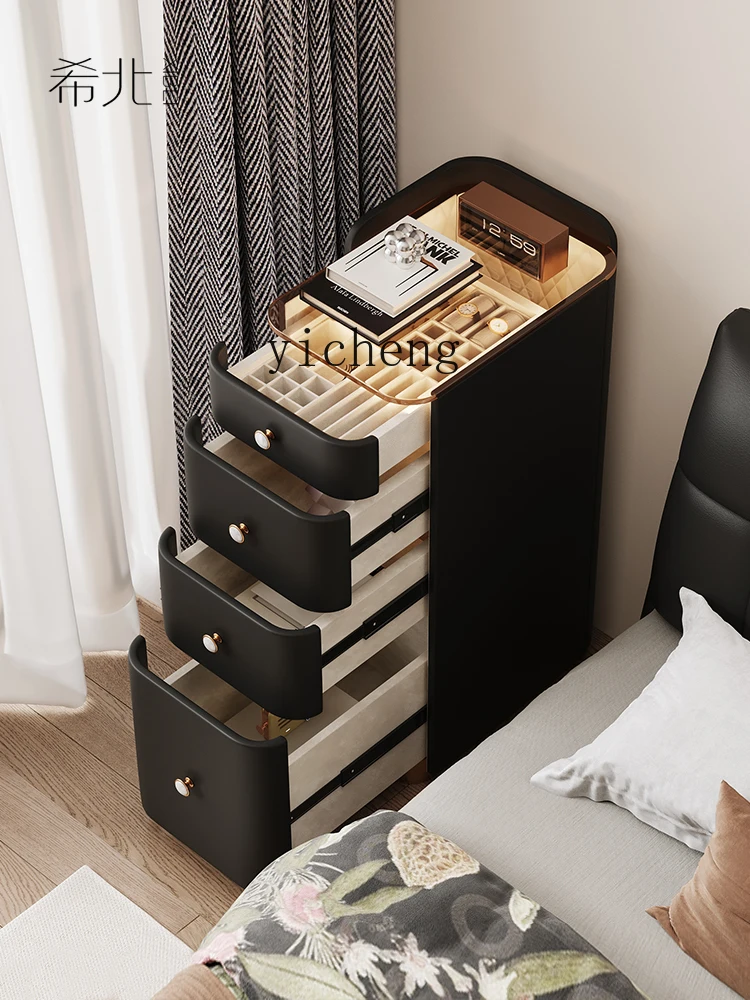 Zc High-Rise Solid Wood Chest of Drawers Locker Jewelry Storage Bedside High Cabinet Storage Rack