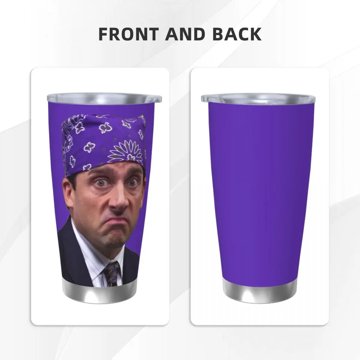 Prison Michael Scott Insulated Tumbler with Lid The Office Stainless Steel Thermal Mug Office Home Hot Cold Drinks Cups, 20oz