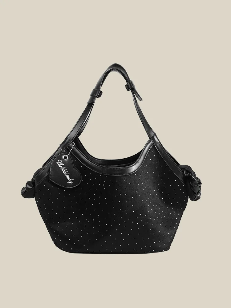 

Женская милая сумка через плечо для покупок в горошек, корейский стиль, модная студенческая сумка, большая вместительная сумка