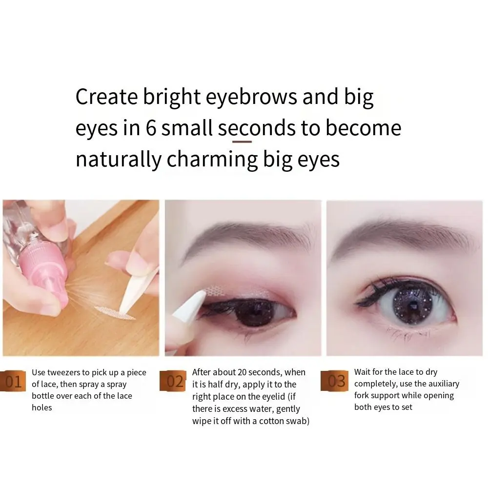 360 pezzi adesivo palpebra in pizzo invisibile adesivi per occhi in rete piega a forma di oliva occhi grandi con strumento ausiliario pasta di pizzo donne