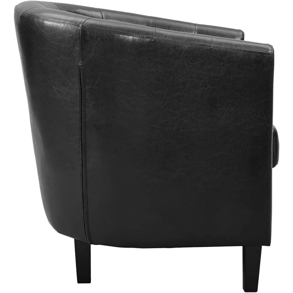 كرسي إيما أكسنت، جلد صناعي معنقدة بأزرار، أريكة منتصف القرن الحديثة، كرسي مريح، كراسي أسطوانية حوض الاستحمام لغرف النوم، P