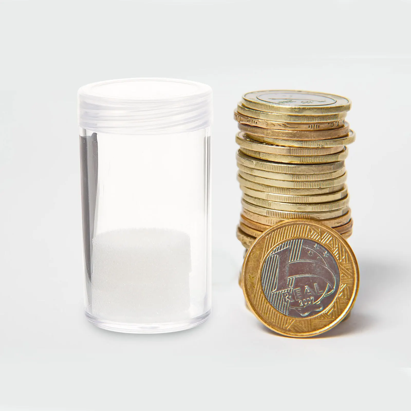 2Pcs Coin Tubes Plastic Storage Holders Transparent Clear Containers Collectors Coin Organizers Protection Prevent Scratching