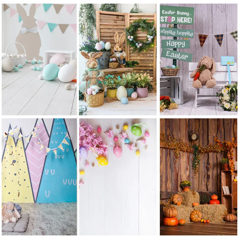 

Easter Eggs Rabbit Photography Backdrops Photo Studio Props Spring Flowers Child Baby Portrait Photo Backdrops 21430 CJ-03