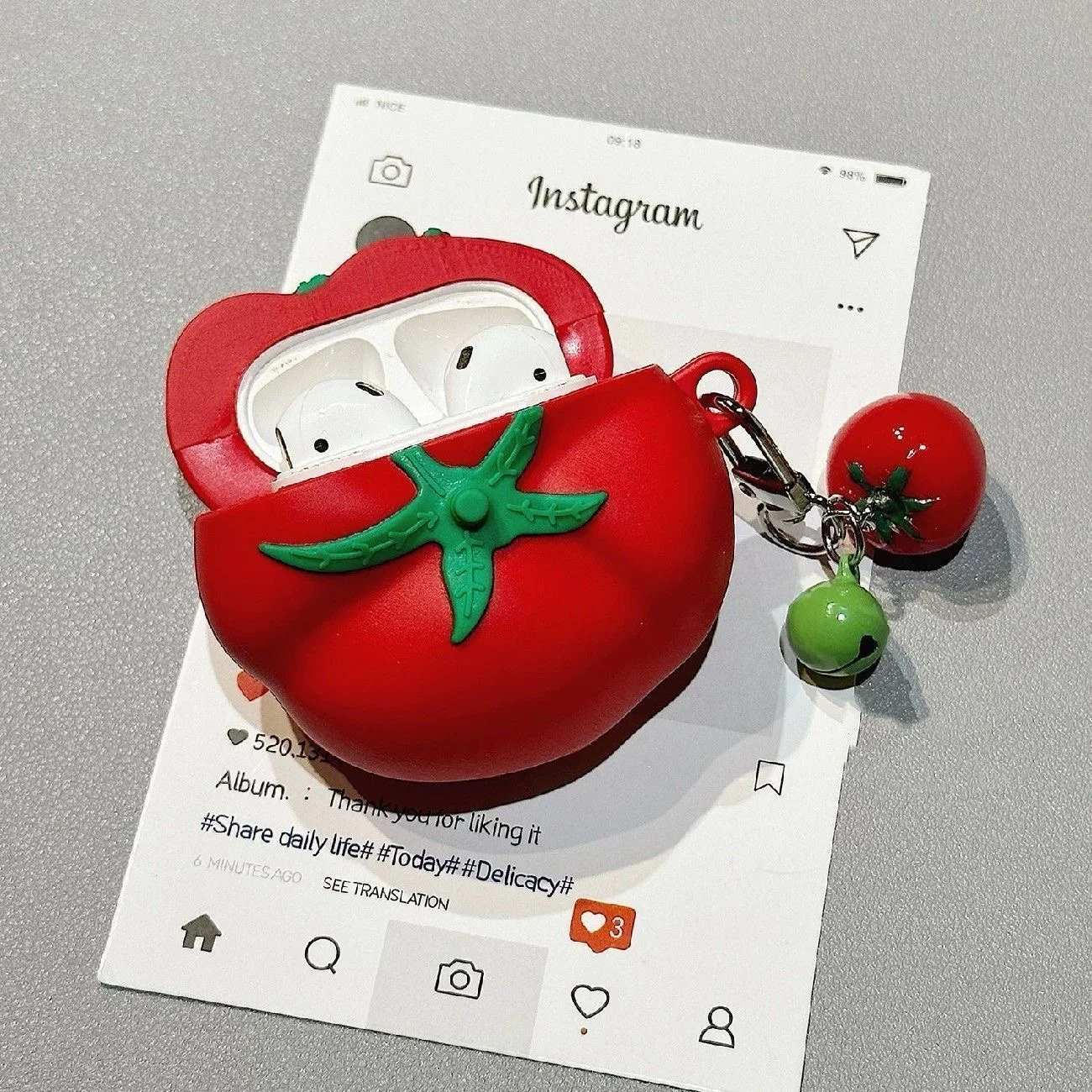 Niedliches Tomaten-Design Airpods Pro Pro2 HüLle Airpods4 Bluetooth-KopfhöRerhüLle SchutzhüLle Airpods 3