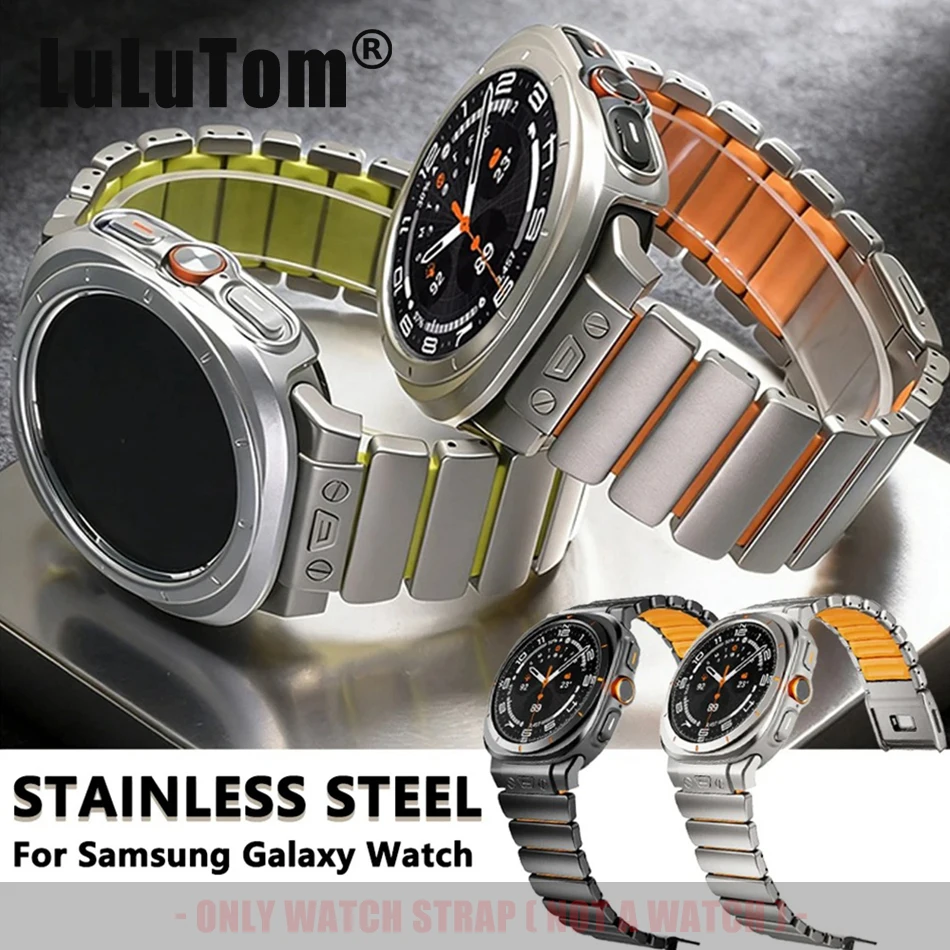

Titanium Fluoroelastomer Watch Band for Samsung Galaxy Watch Ultra 47mm/8 40mm 44mm/8 Classic 46mm Replacement Strap Men Women