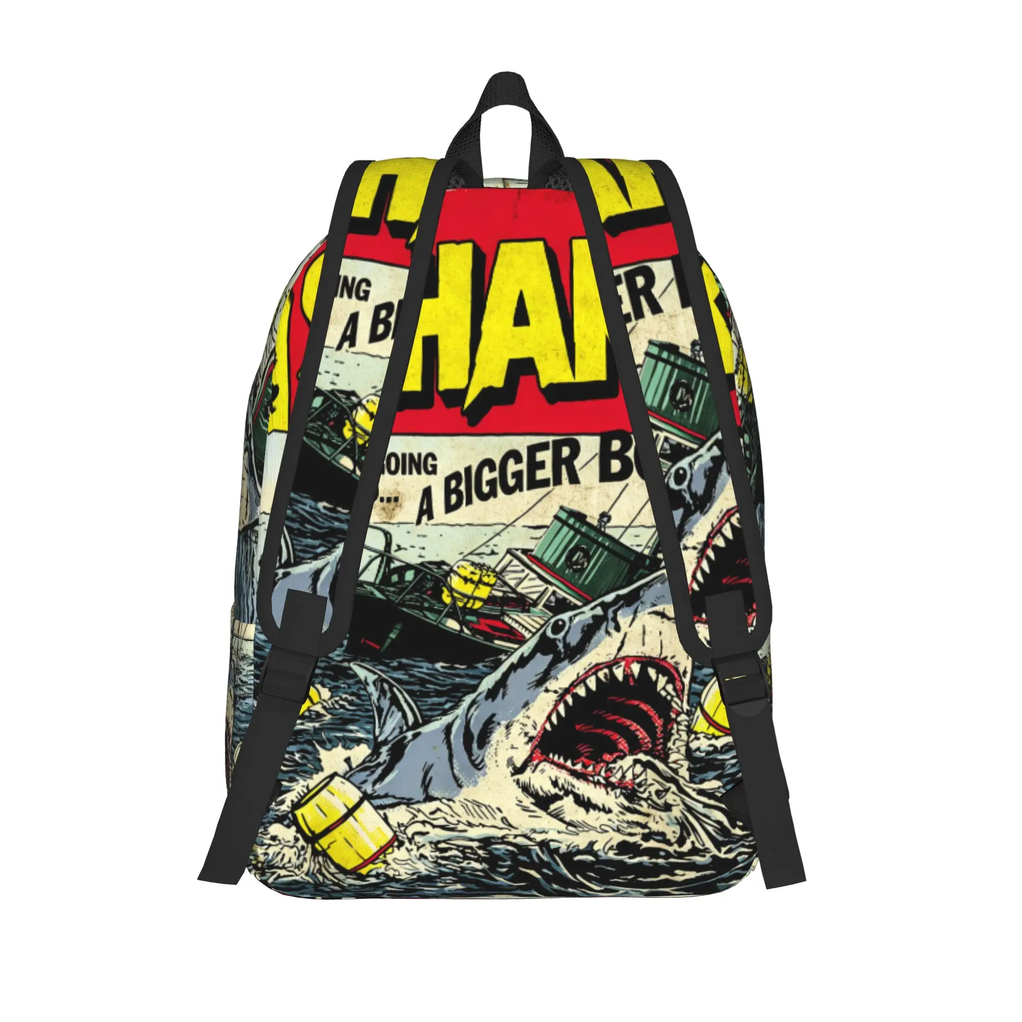 Jaw-Shark Classic Movie Poster Classical Backpack Sports School Work Shark Poster Daypack Men Women Laptop Computer Canvas Bags