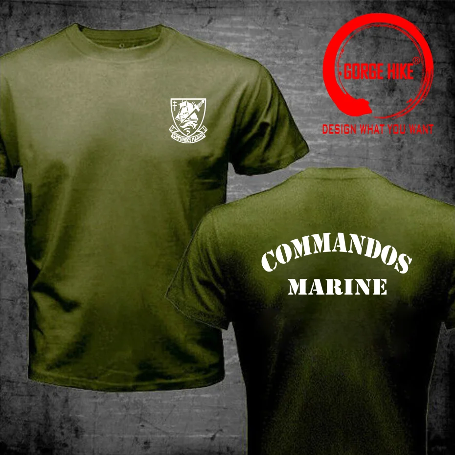 Funny Men\'s T Shirt Military French Marines Special Operation Forces Commandos Marine T-Shirt New Fashion Cotton Tops Tee Shirt