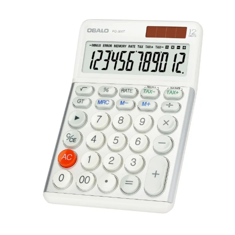 New 300T 12-Digit Solar Desktop Calculator - Solar-Powered Office Calculator with Large Display, Perfect for Home & Office Use