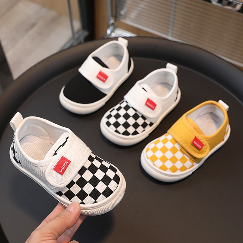 Baby Boys and Girls Casual Shoes Fashion Hook Kids Canvas Soft Bottom Toddler Walking Shoes Anti-slip Children\'s Outdoor Shoes