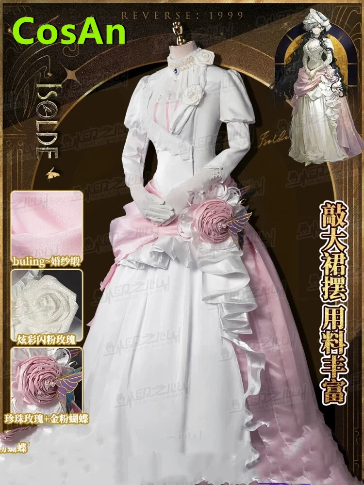 CosAn Hot Game Reverse:1999 Isolde Cosplay Costume Real person Dress Anniversary Halloween Activity Role Play Clothing