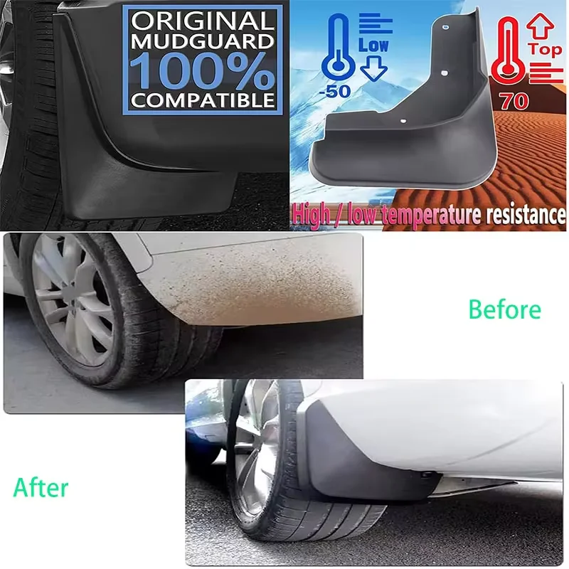 4x Car Mud Flaps for Mitsubishi Mirage G4 Attrage Dodge Attitude 2013~2024 2015 Mudguards Splash Guards Fender Flare Accessories