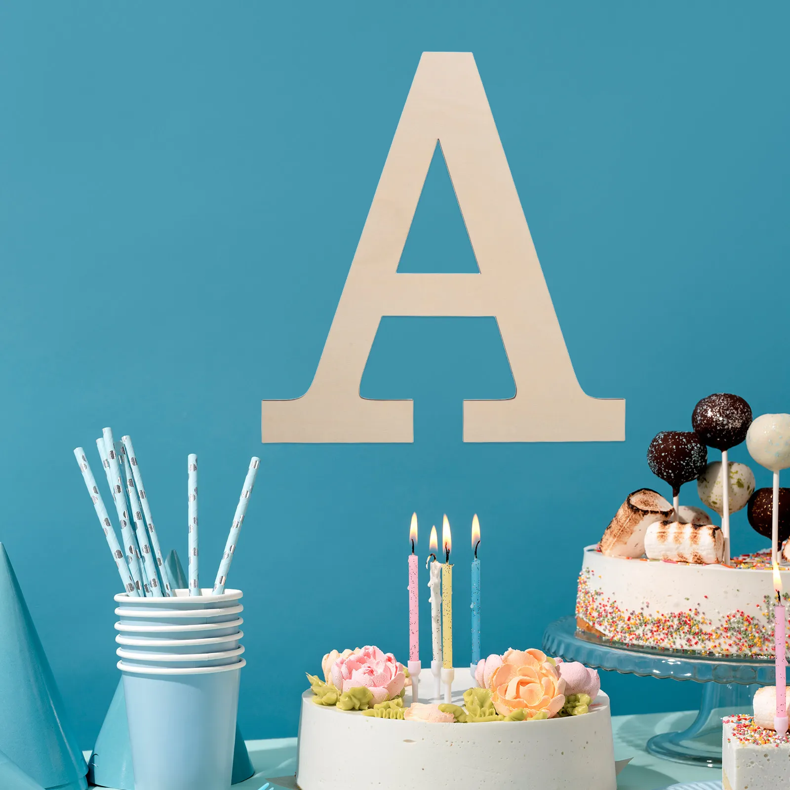 Large Wooden Letter A 11 Point 7 Inch Unfinished Paintable Wall Decor for Nursery Wedding Party DIY Crafts
