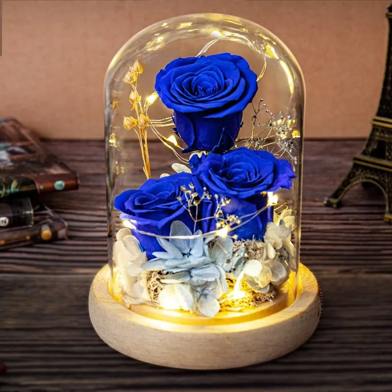 2sets/pack 9*15cm Middle Size Glass Dome Vase Home Decoration Luminous Log Base Transparent Cover DIY Gift Wedding Prop