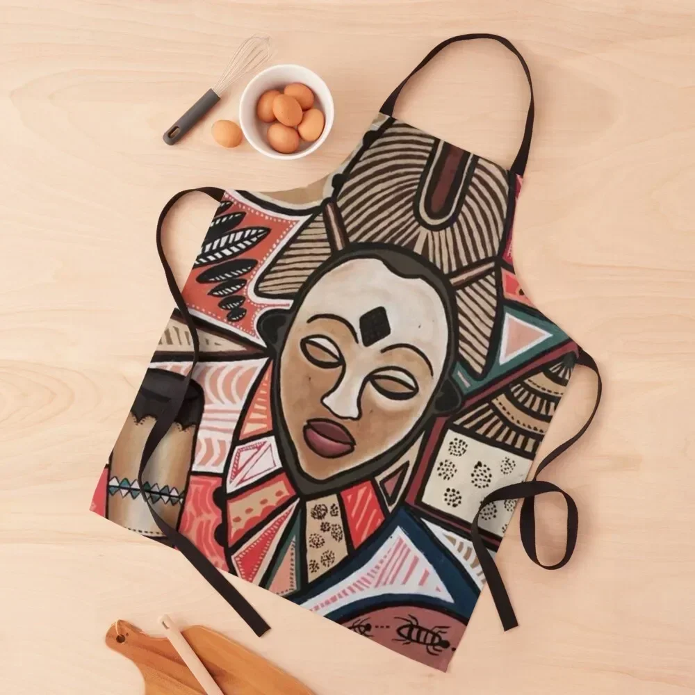

african art, pop art, surrealist art, mysterious paterns, urban contemporary canvas printed on Clothing, Me Apron