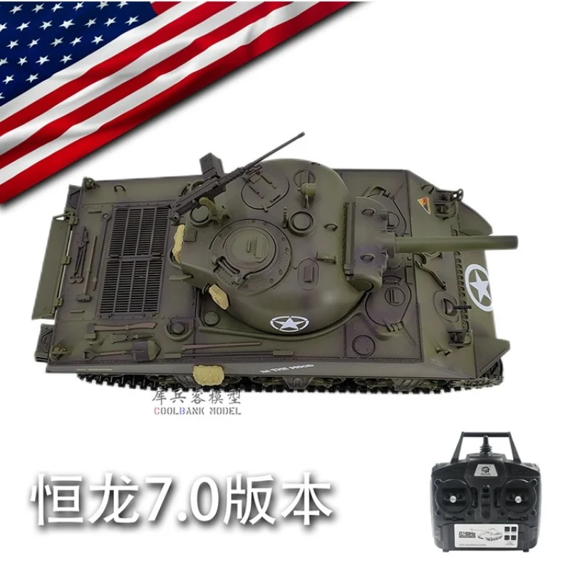 1: 16 Remote-Controlled Tank American M4a3 3898-1with Gun Barrel Telescopic Multifunctional Combat Rc Competitive Tank Toy Gift