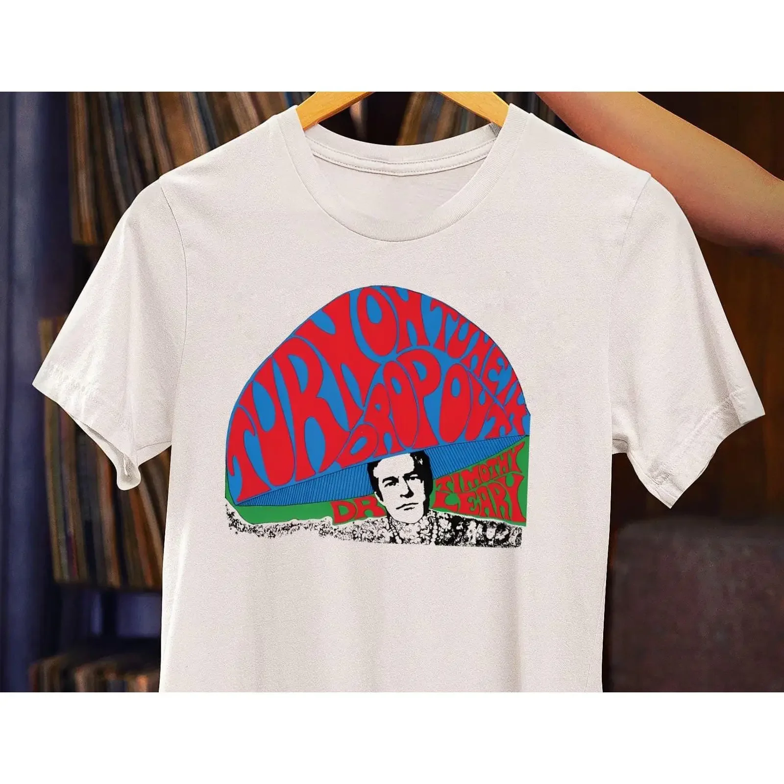 Timothy Leary T Shirt Psychedelic 60s Counterculture vintage Washed fashion homme graphic Soft Breathable Comfortable Stretched