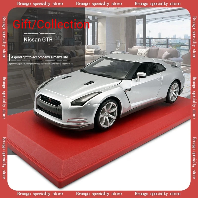 

Bruago 1:18 2009, Gt-R 35, серебряный Nissan, имитация сплава, модель автомобиля, коллекция для энтузиастов, статический орнамент, подарок, модель автомобиля, игрушечный мальчик