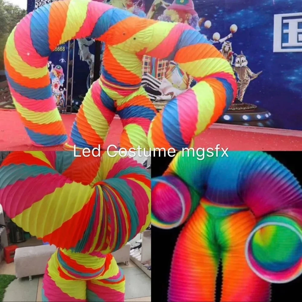

Rainbow Pipe Dance Prop Durable Water-Resistant Performing Arts Stage Show Club Cosplay DJ Dancer Performance Art