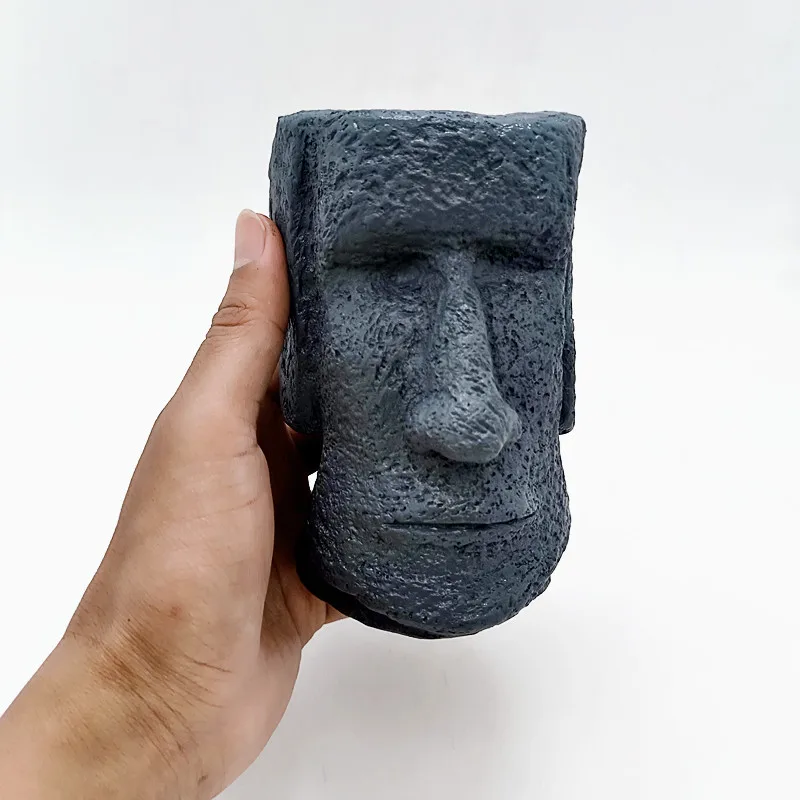 Grande silicone molde Easter Island pedra flor pote usado para concreto modelo vaso gesso molde decoração interior ferramentas