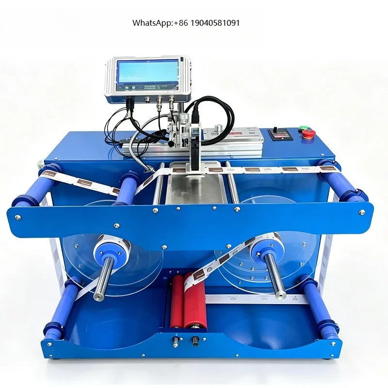 Rewinder Paired with an Inkjet or Coder for Printing Dates Logos and Batch Numbers on Film Label Rolls.