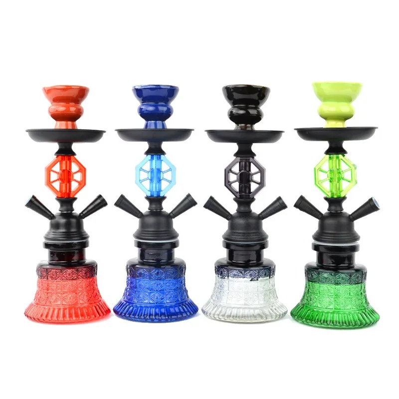 

Small double tube acrylic glass bottle hookah accessories finished set