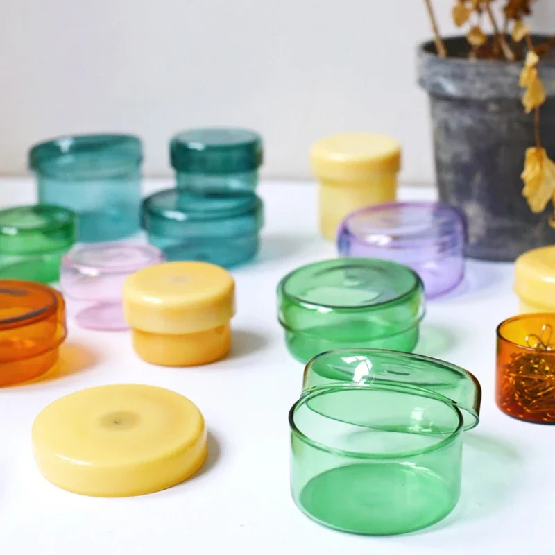 Storage Jar Decorative Glass Storage Container Desktop Orangizer Candle Making Can Office Storage Mason Jar Glass Jars and Lids