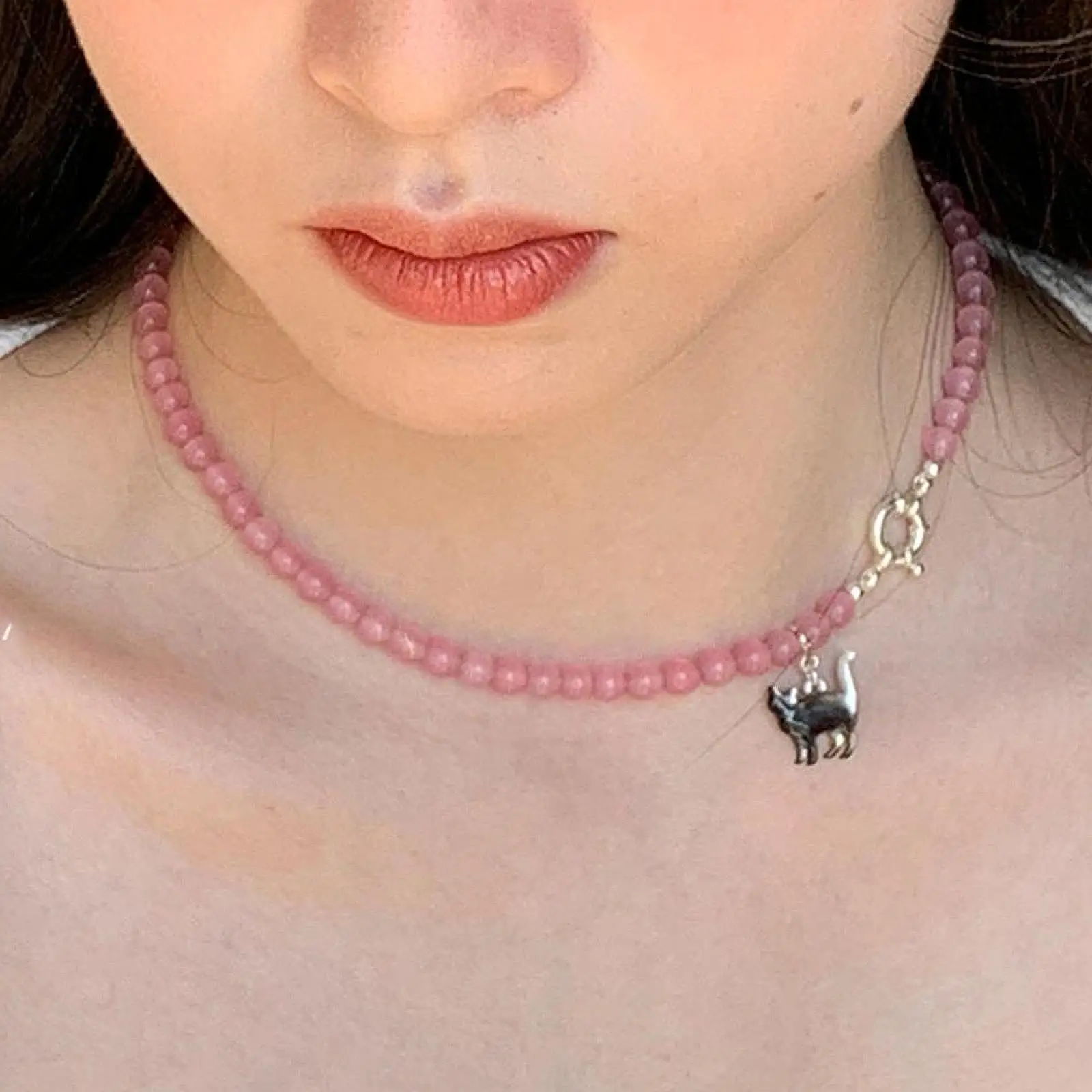 

Cats Eye Stone Beaded Necklace Clothing Accessories Stylish Charming Jewelry