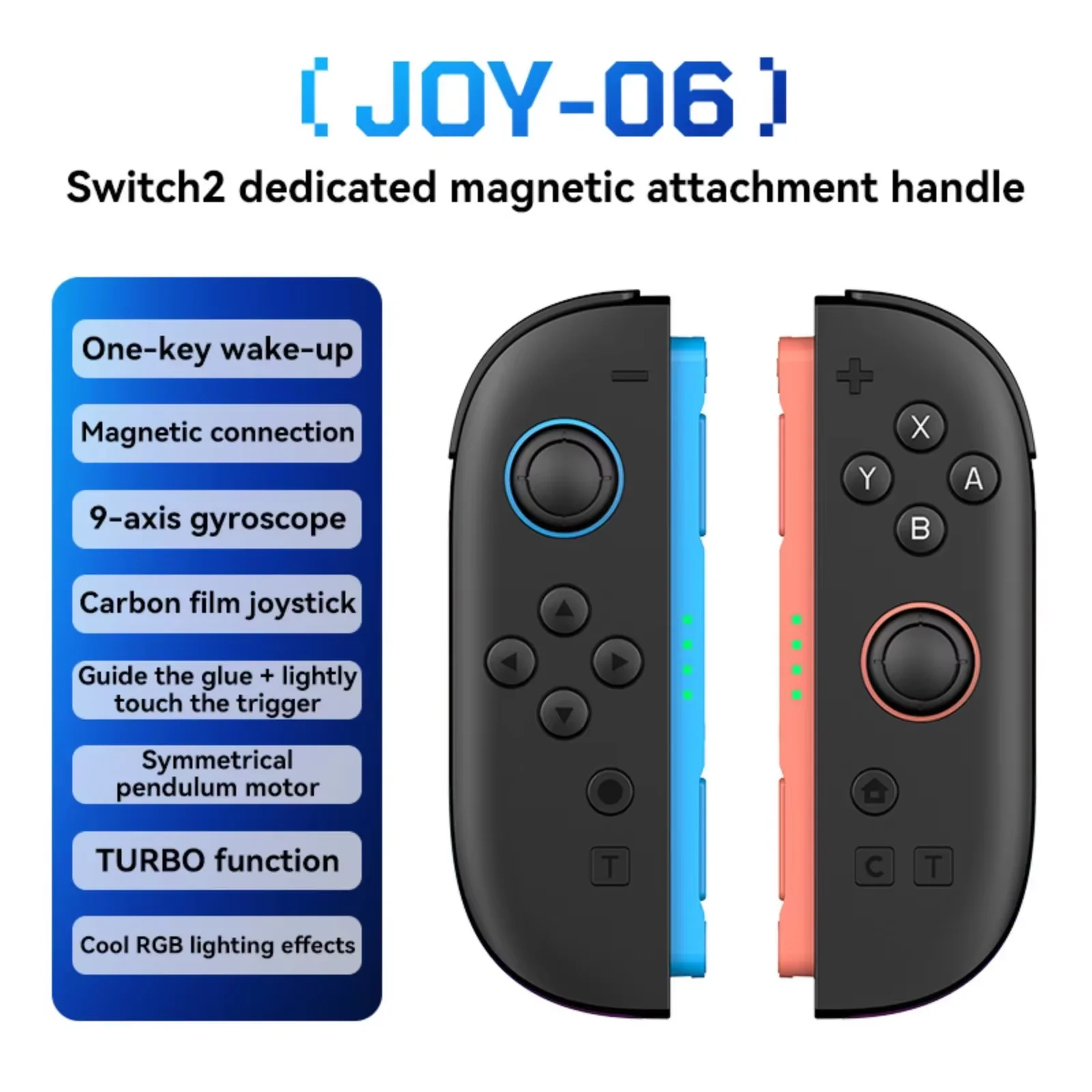 Switch 2 Wireless Joy-Con Controller RGB Hall Effect Joystick 6-Axis Gyro Turbo Vibration Gamepad Accessories image 3