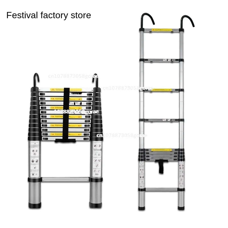 

Утолщенная телескопическая лестница из алюминиевого сплава, с крючком, лестница для павильона, Лифт,