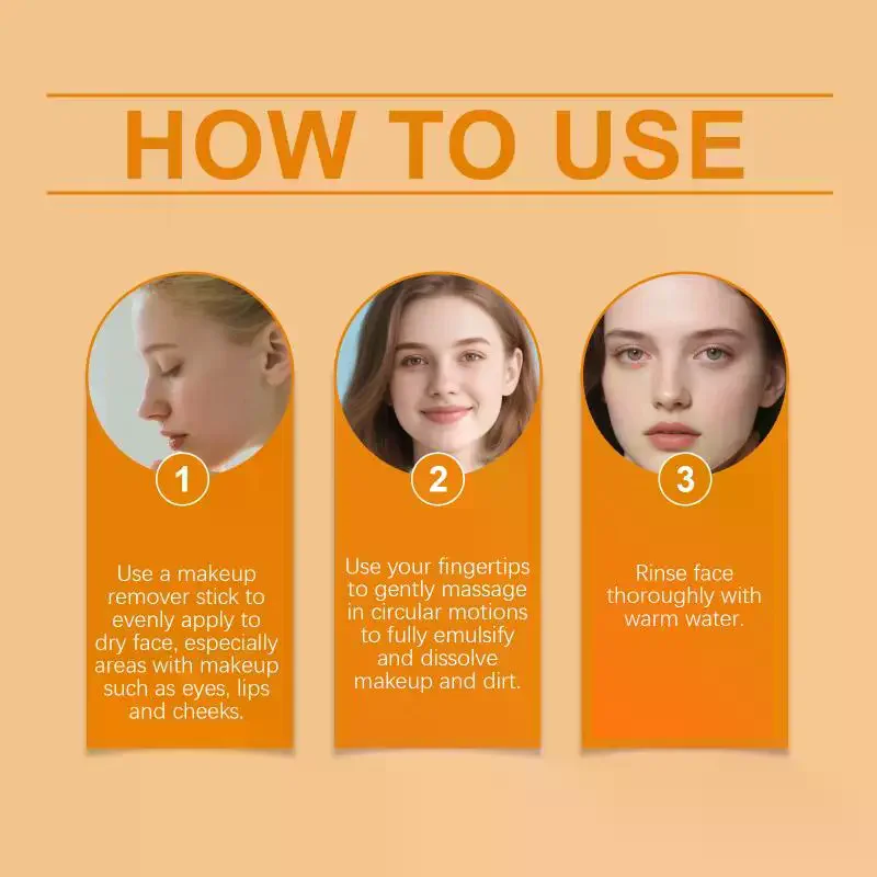 Turmeric Vitamin C Purifying Makeup Remover Stick Moisturizing Deep Cleansing For Sensitive Skin and Makeup Removal