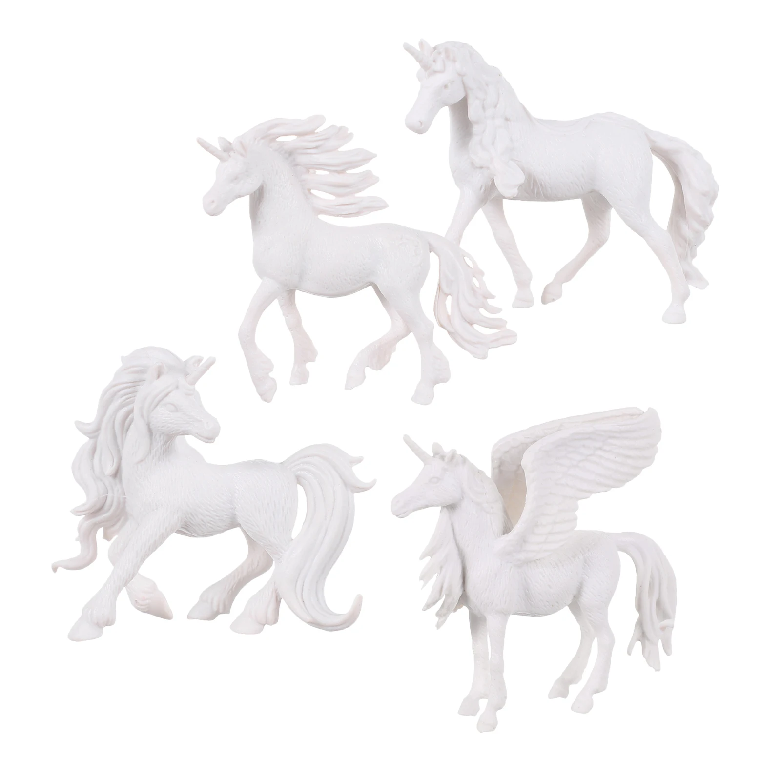 Kit de cerámica para niños y niñas, set de 4 piezas para colorear, con forma de unicornio blanco, para pintar en la mesa de agua, DIY